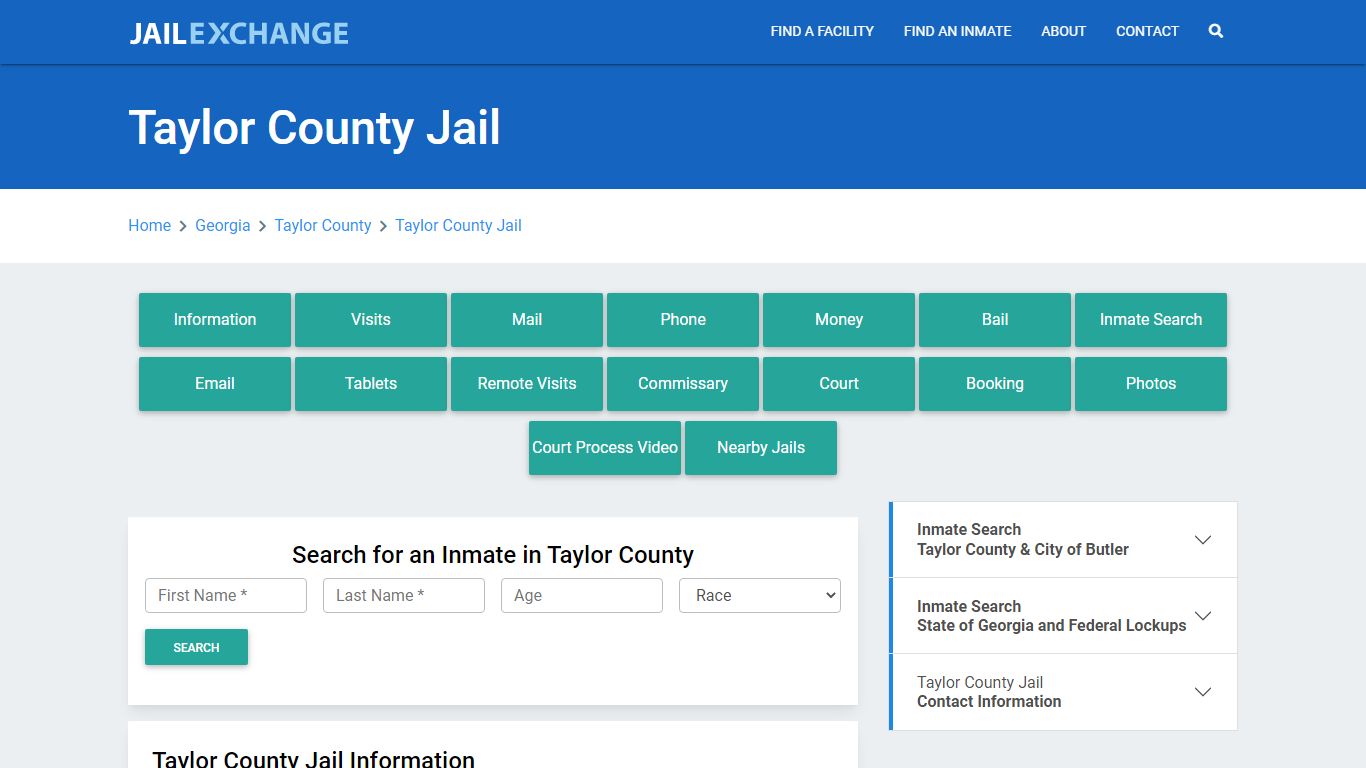 Taylor County Jail Roster Lookup, GA, Inmate Search