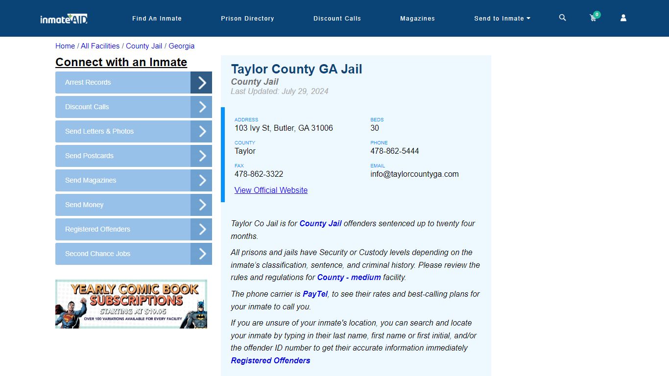 Taylor County GA Jail - Inmate Locator